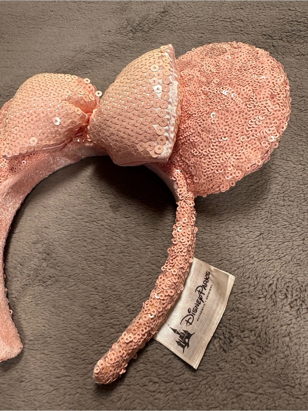 Disney Rose Pink Sequin Minnie Ear Headband - Picture 2 of 4